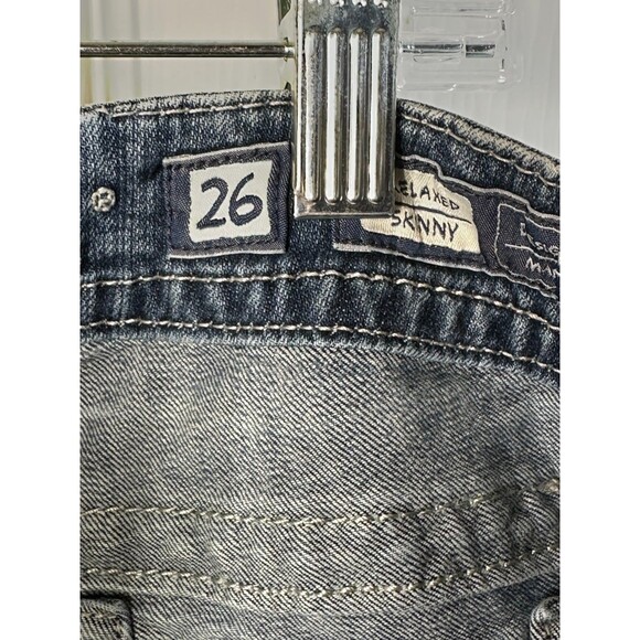 Miss Me Jeans Women's Size 26/31 Denim Relaxed Skinny Low Rise Bling Pockets - Picture 3 of 10